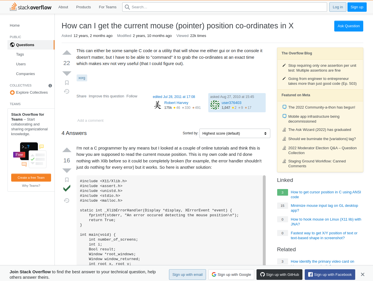 Xorg question being answered on stack overflow